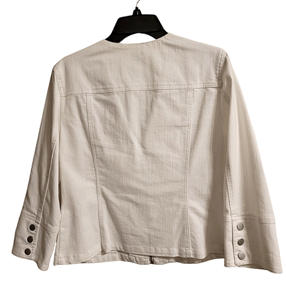 Ruby Rd. Woman's Studded White Jean jacket Blazer two sizes available 12 and 10 - Picture 2 of 16